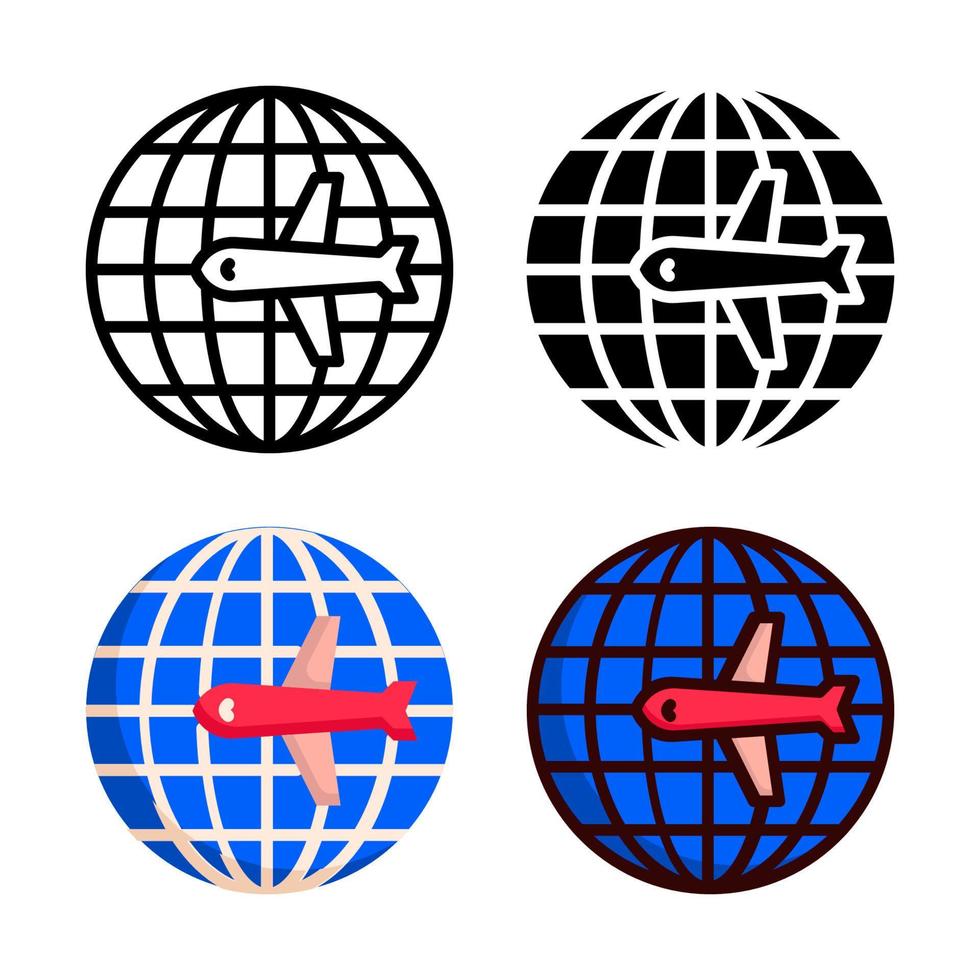 wereldwijde levering icoon stijl collectie vector
