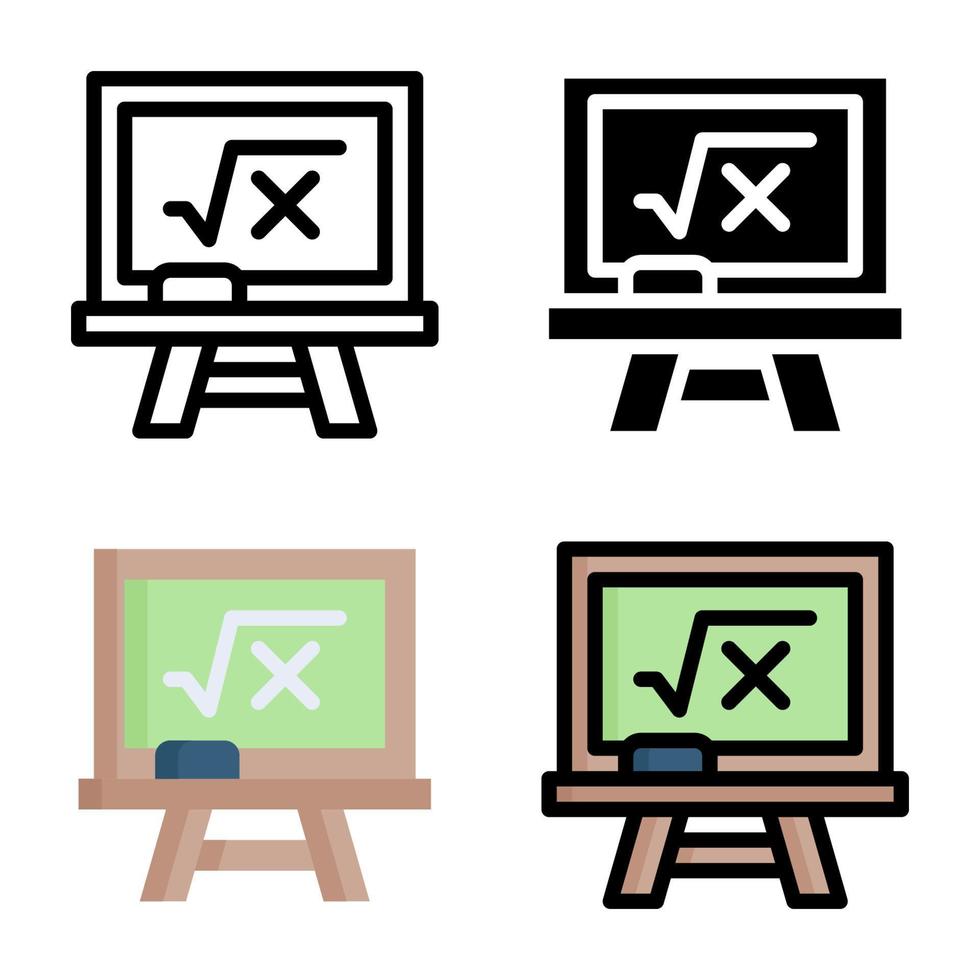 schoolbord icoon stijl collectie vector