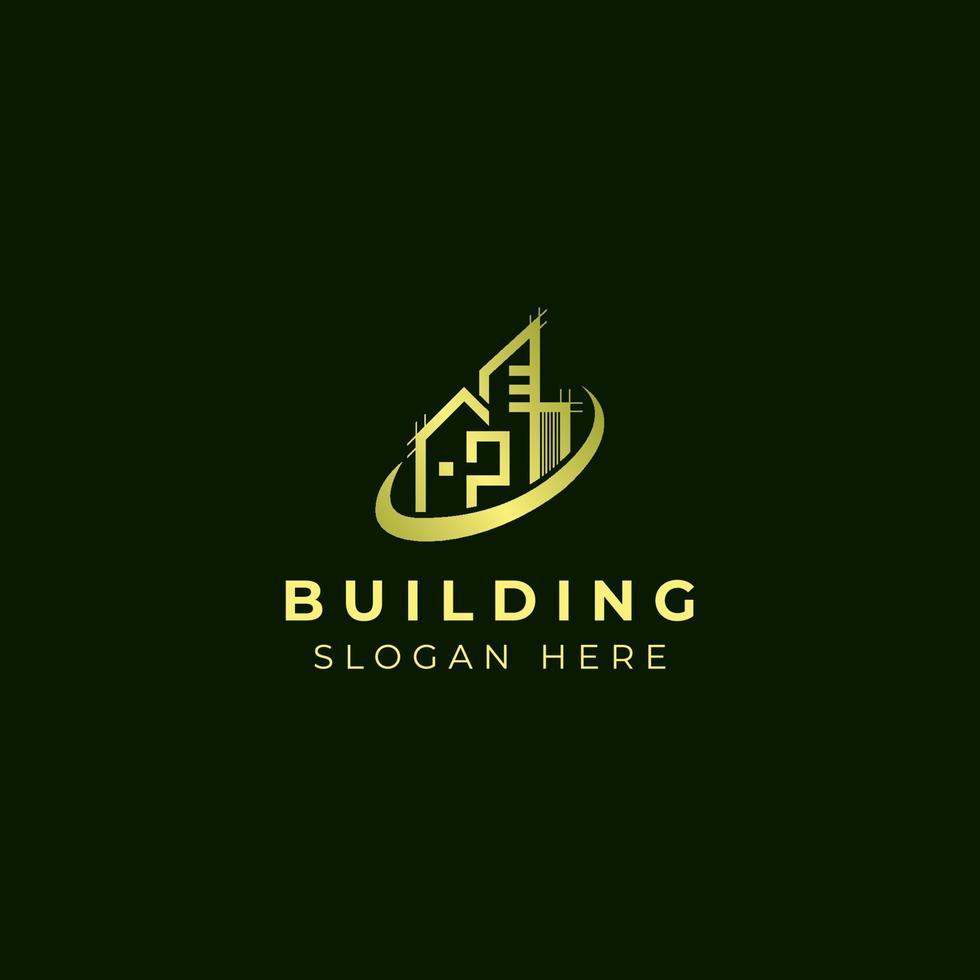 elegante gouden huis logo sjabloon vector