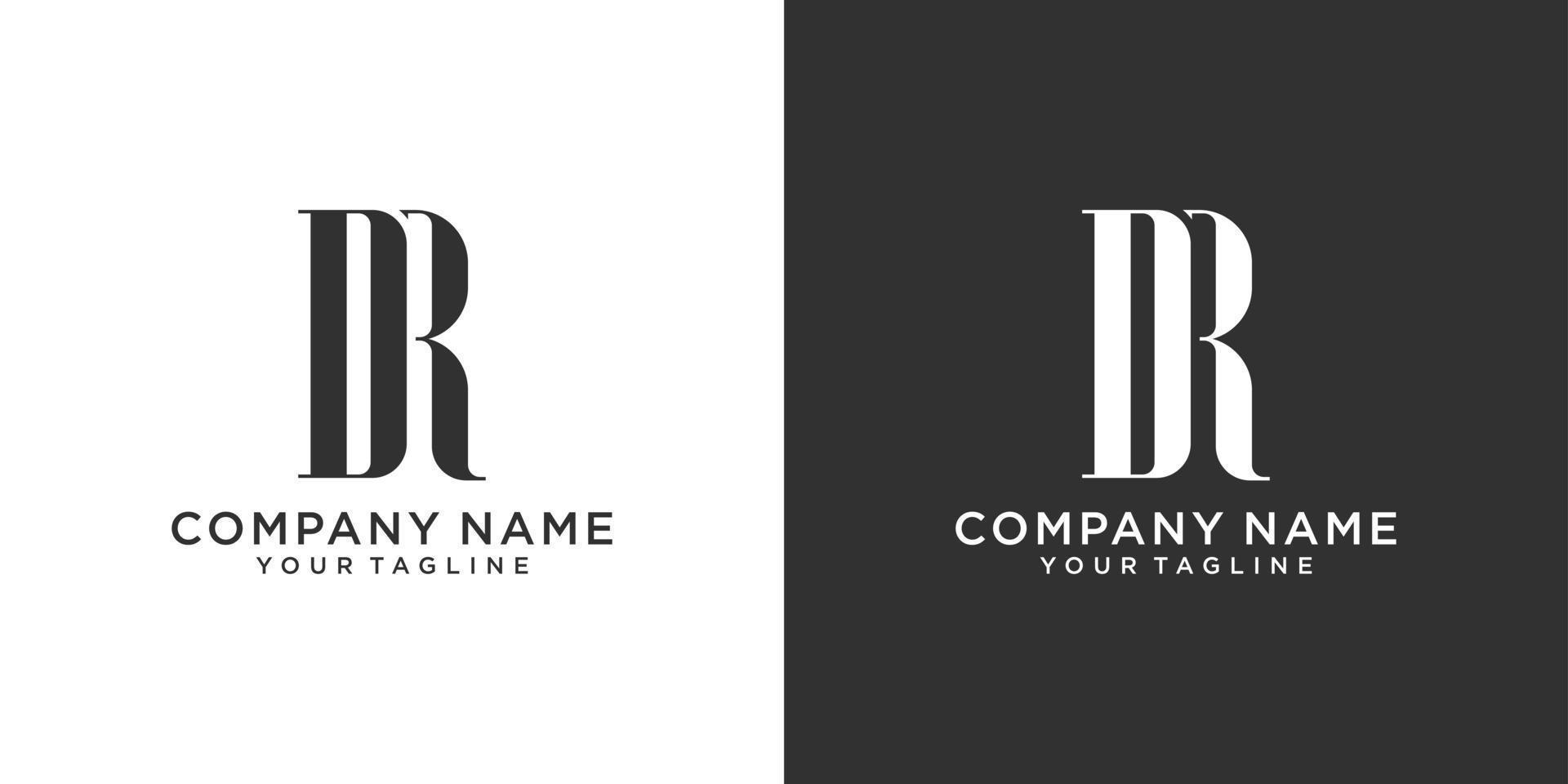 dr of rd letter logo ontwerpconcept vector