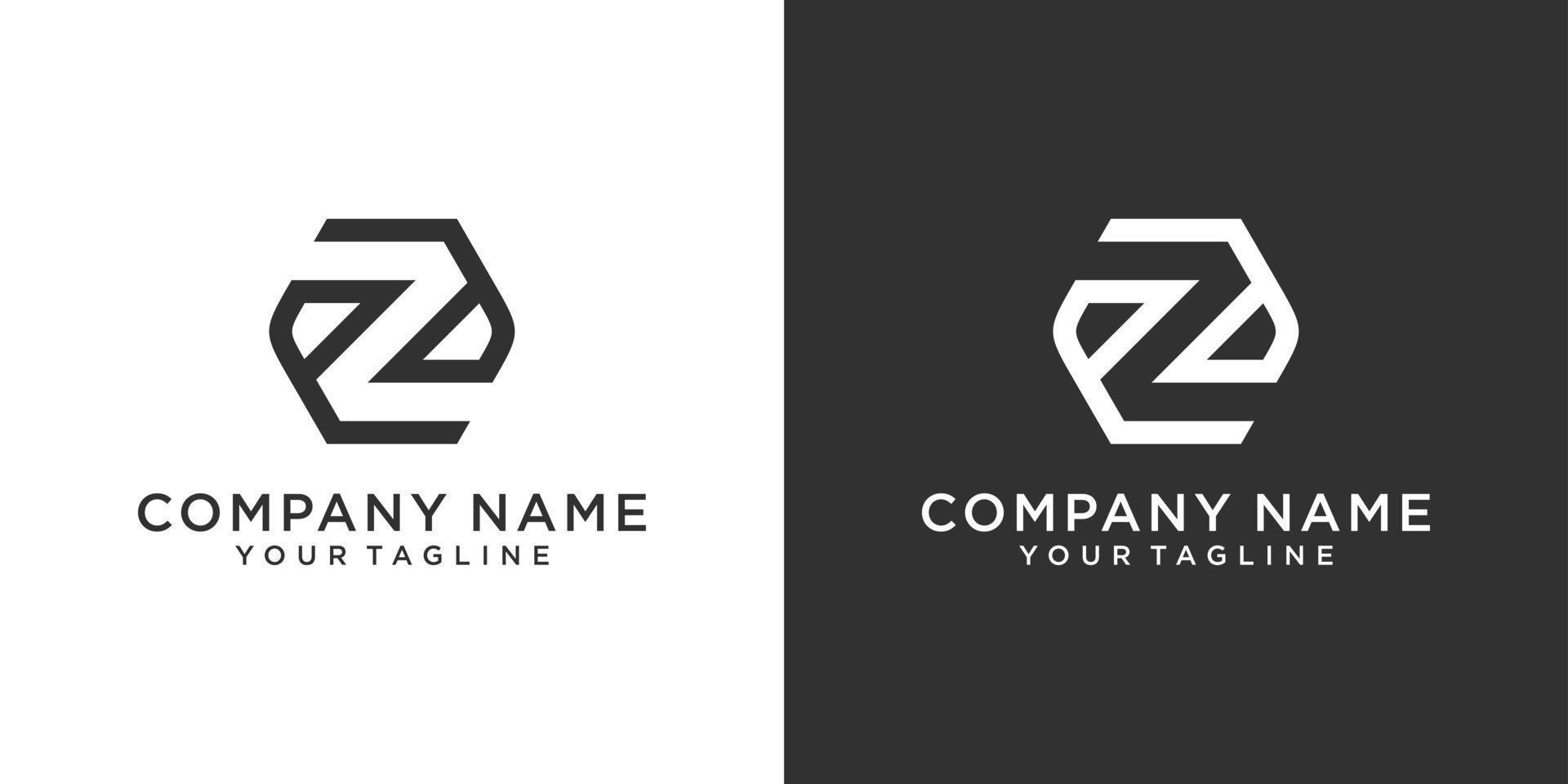 letter z of zz monogram logo ontwerp vector. vector