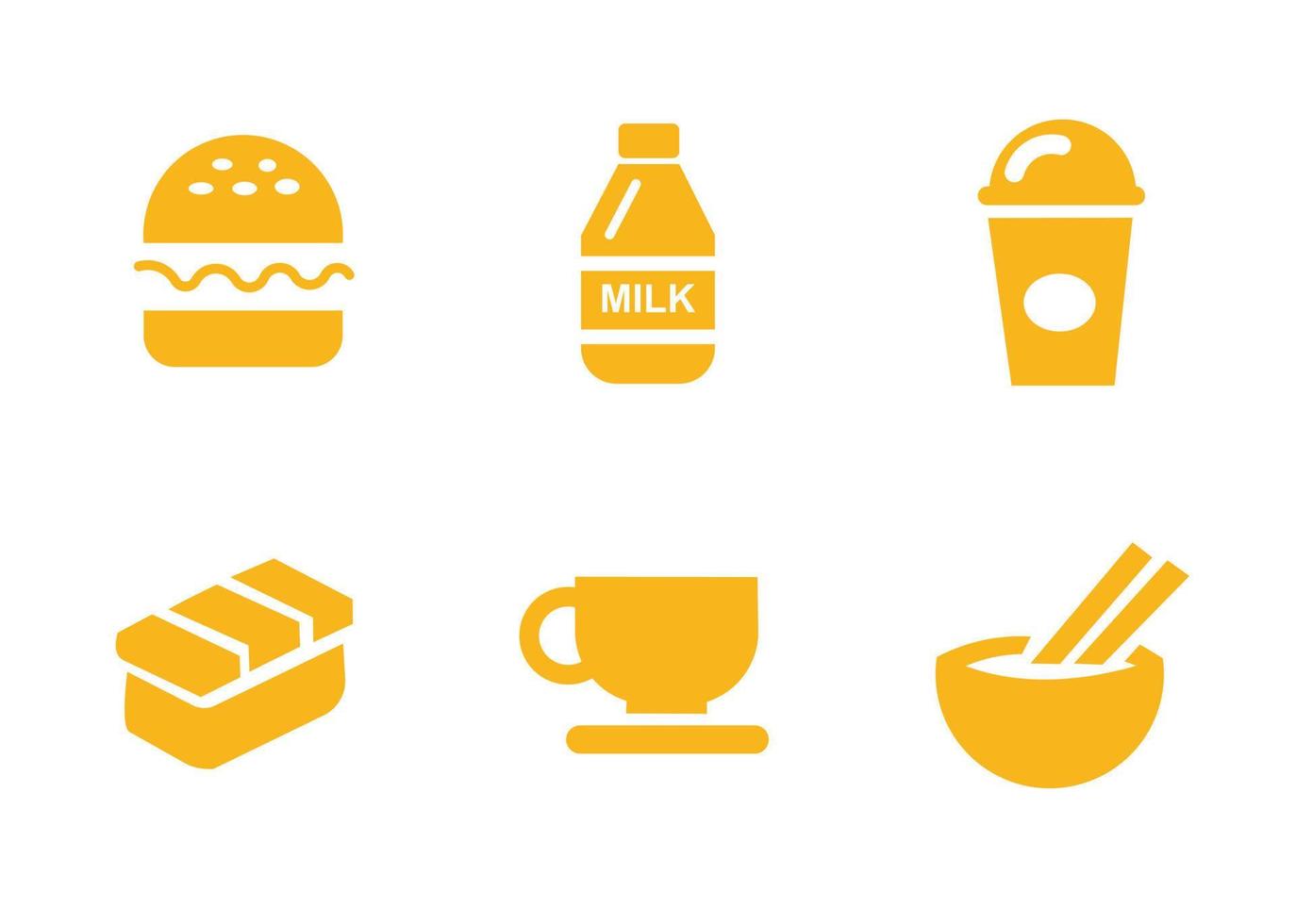 vectorontwerp, heerlijk eten en drinken icon set vector