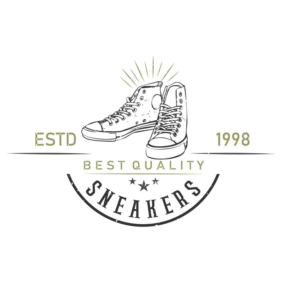 sneakers winkel logo ontwerp. schoenenwinkel. sneaker vector illustratie