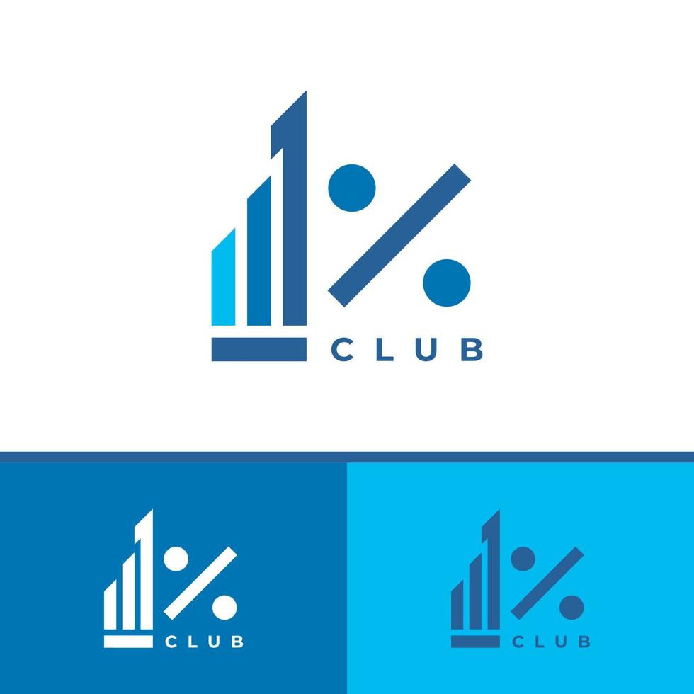 logo van 1 procent financiële club vector