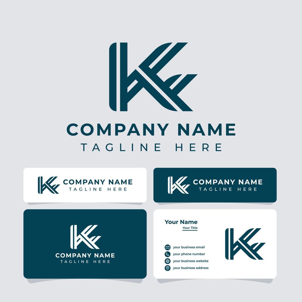 letter kf of fk monogram logo vector