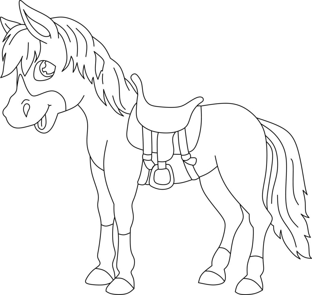 paard cartoon voor kleurboek vector