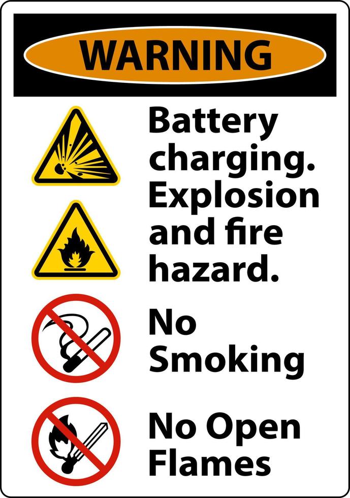 waarschuwing explosie en brandgevaar teken op witte achtergrond vector