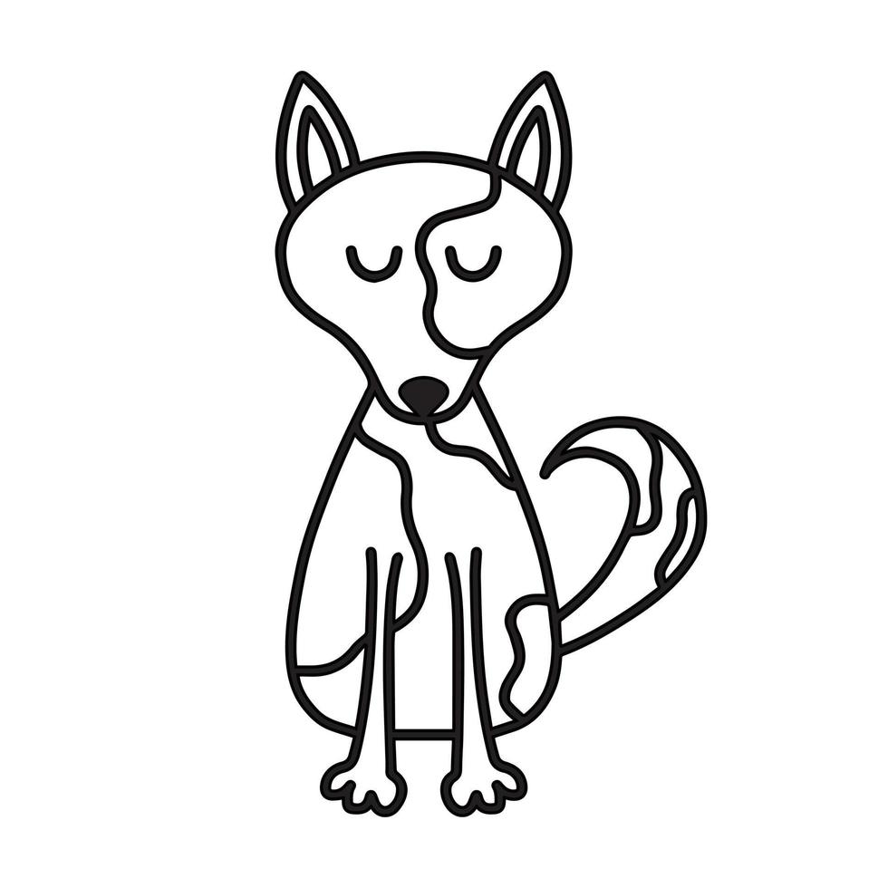 krabbel hond. schattige hond geïsoleerd op een witte achtergrond. vectorillustratie. vector