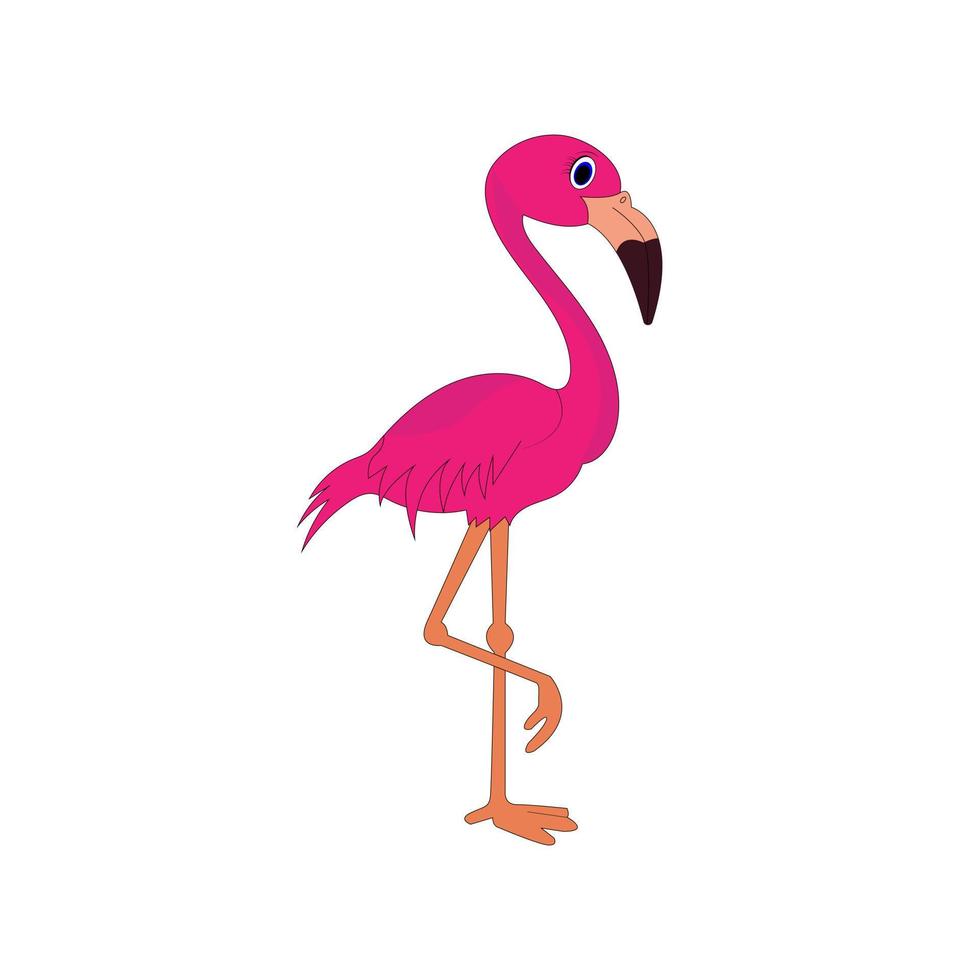 schattige flamingo dierentekenfilm vector