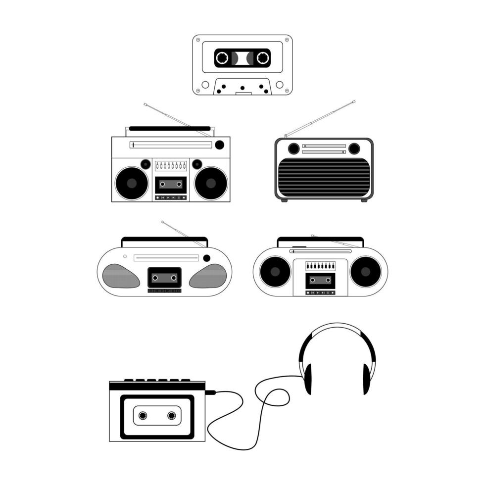 schattig radioband illustratie ontwerp vector