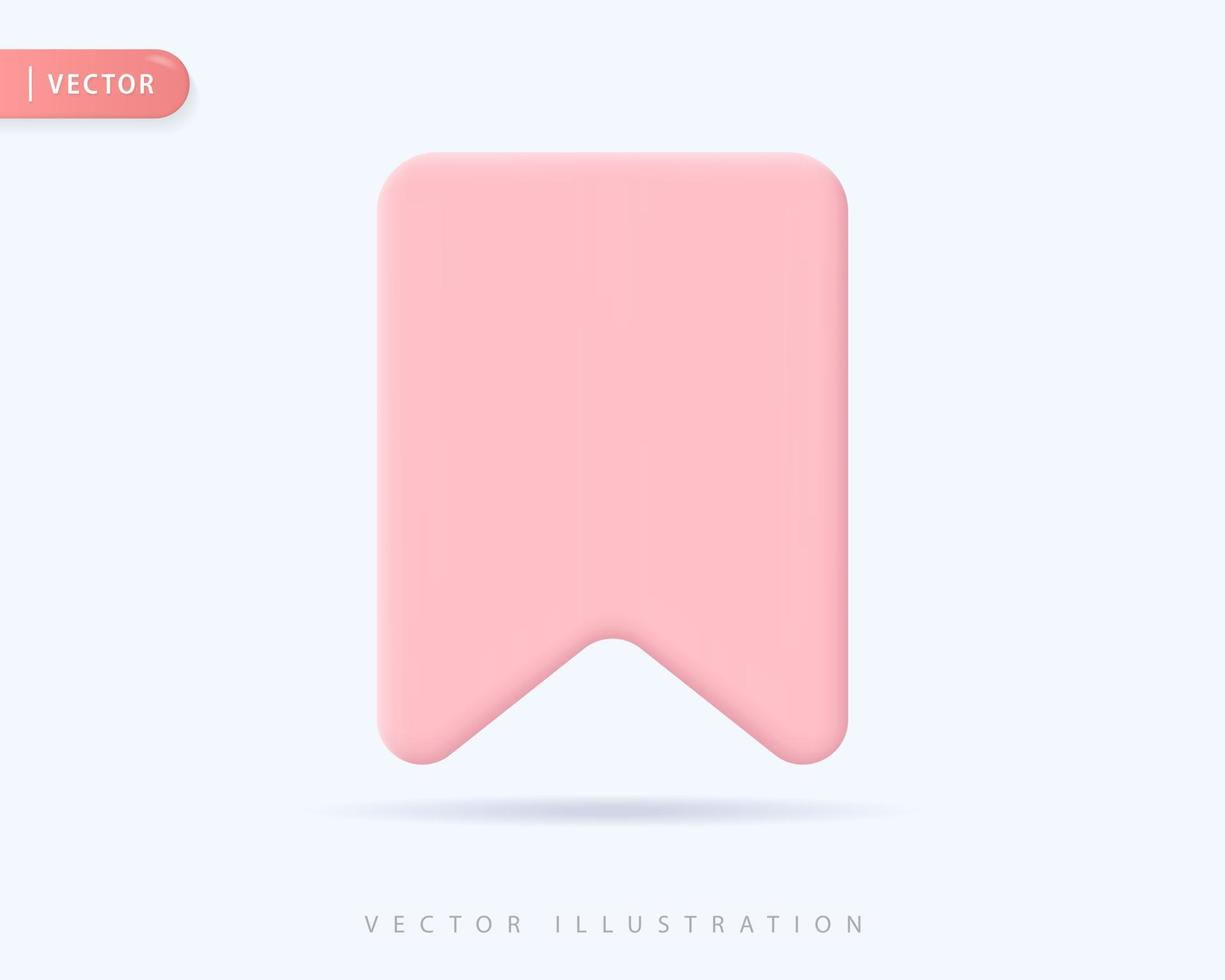 realistische bladwijzer 3D-pictogramontwerpillustraties vector