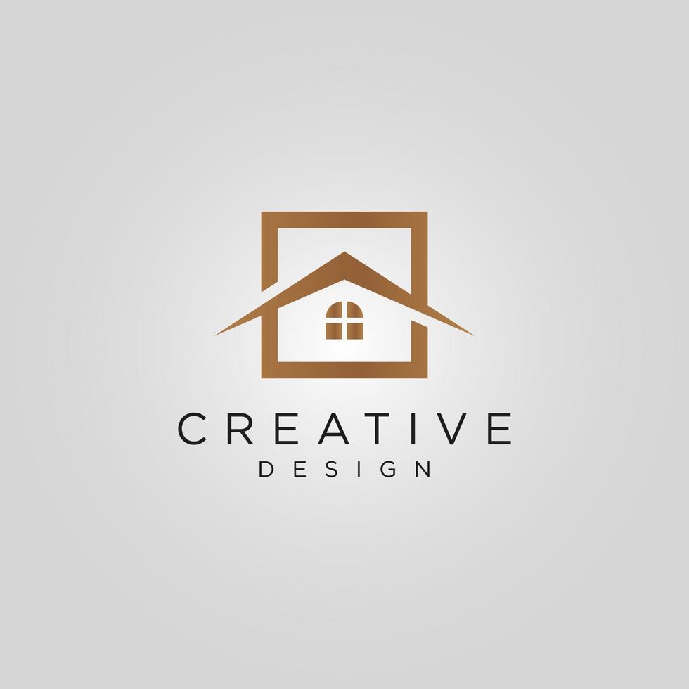 huis en huis logo gratis vector sjabloon