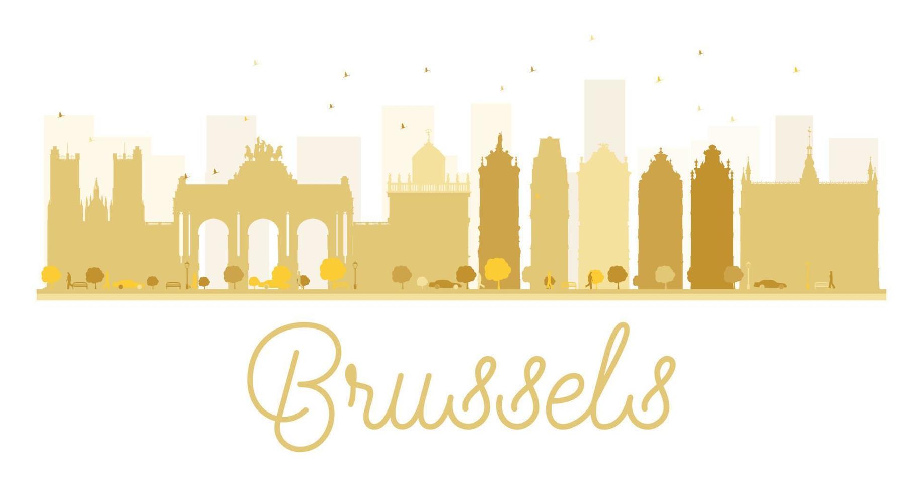 brussel city skyline gouden silhouet. vector