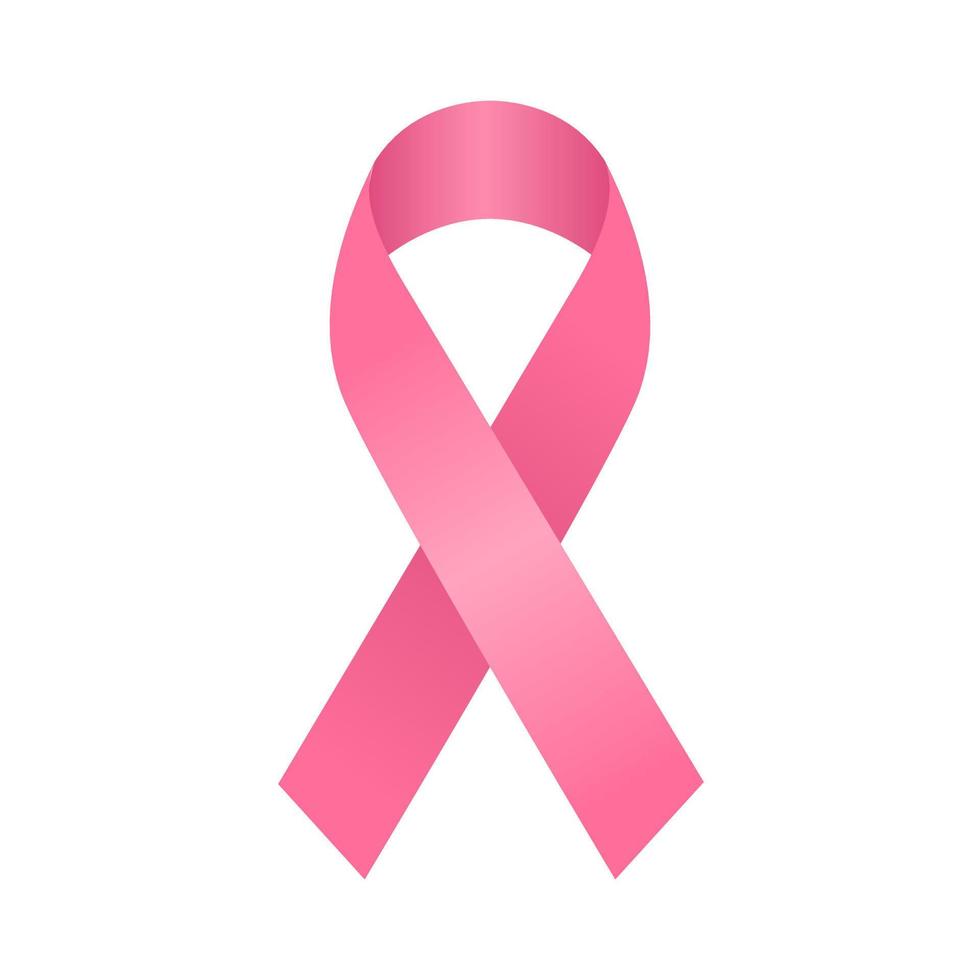 realistische roze lint, borstkanker bewustzijn symbool, vectorillustratie. vector