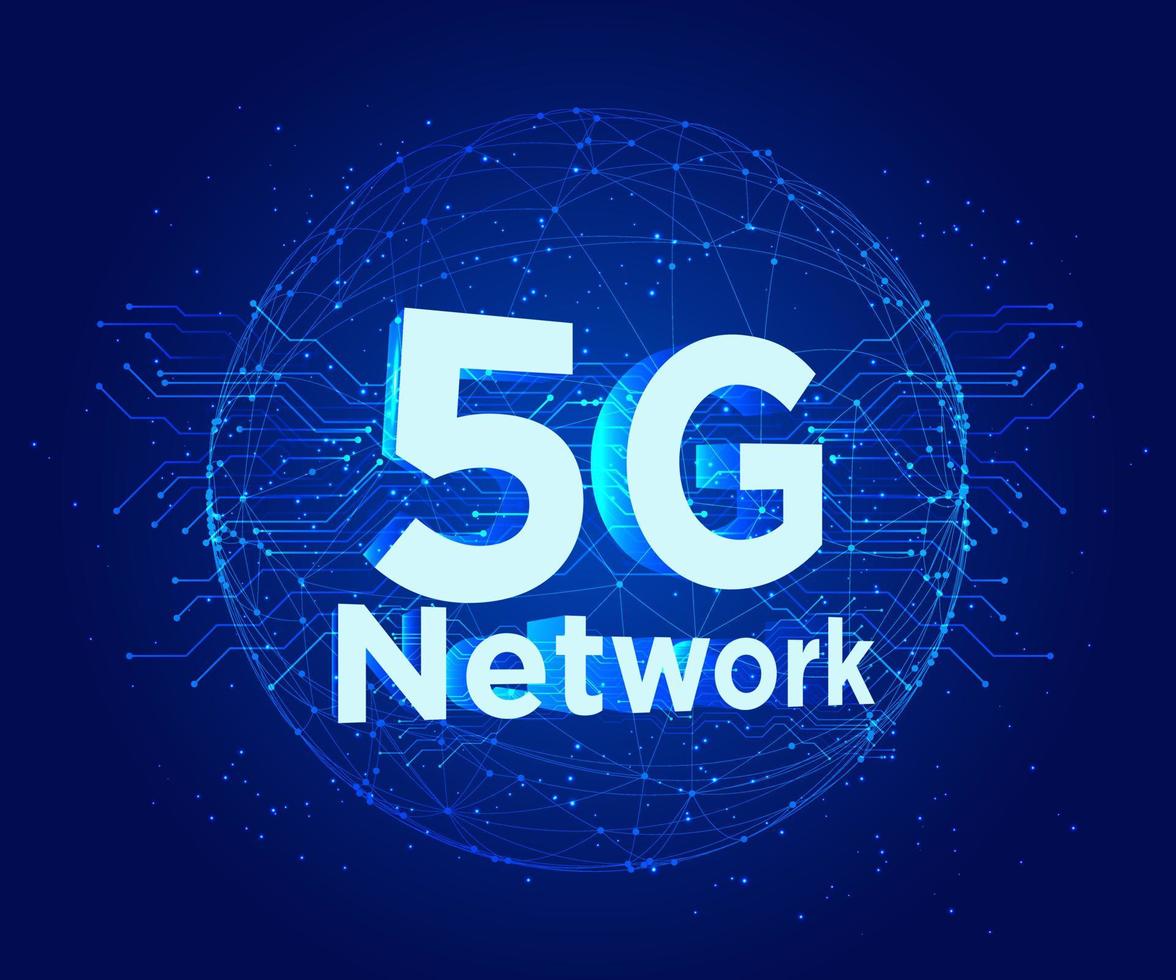 5g netwerk draadloze technologie nieuwe draadloze internet wifi verbinding big data binaire code stroom nummers vector illustratie