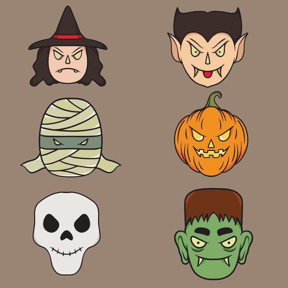 halloween monters vector die zeer geschikt zijn voor gebruik voor kleding merkstickers en anderen