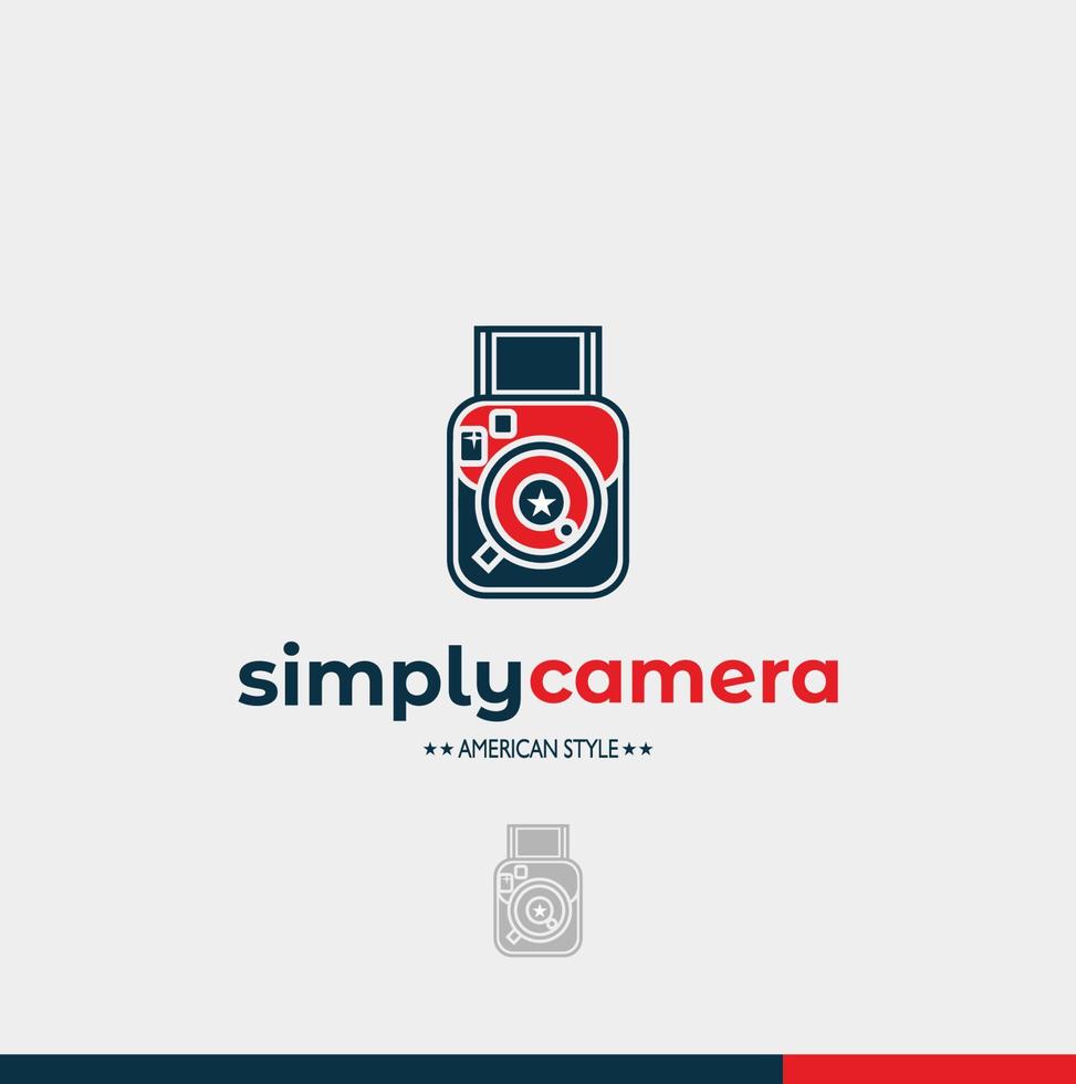 eenvoudige camera platte Amerikaanse stijl logo vectorillustratie vector