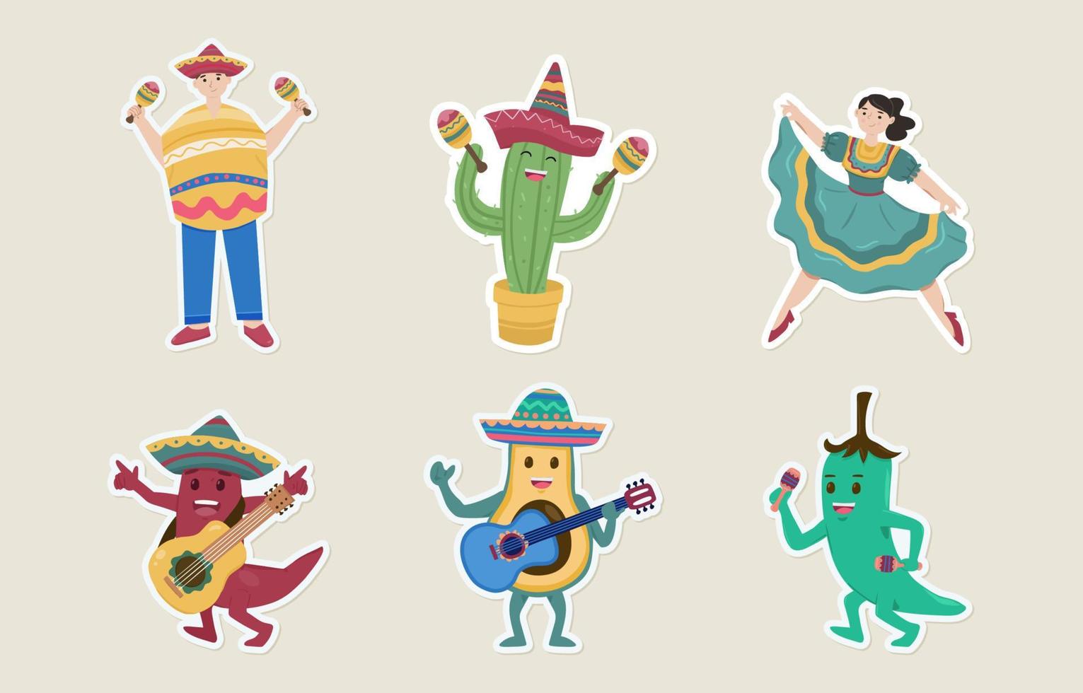 cinco de mayo karakters vector