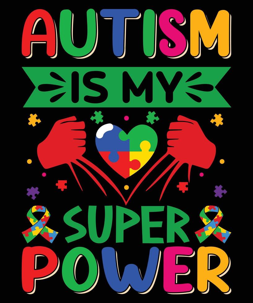 autisme typografie t-shirt design. vector