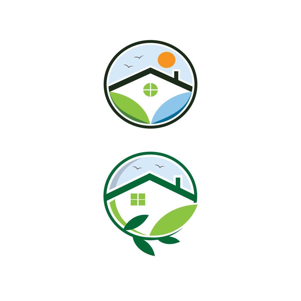 groen huis logo vector