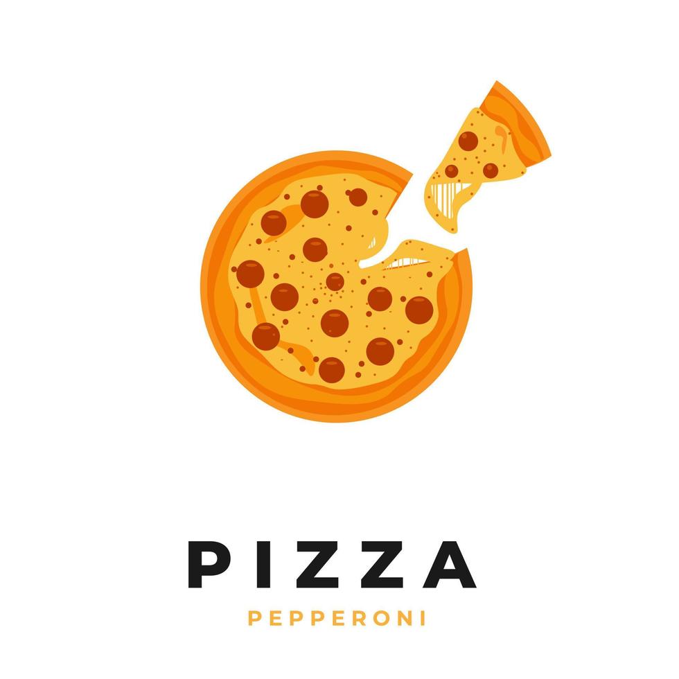 een gesmolten gesneden pepperoni Italiaanse pizza vectorillustratie vector