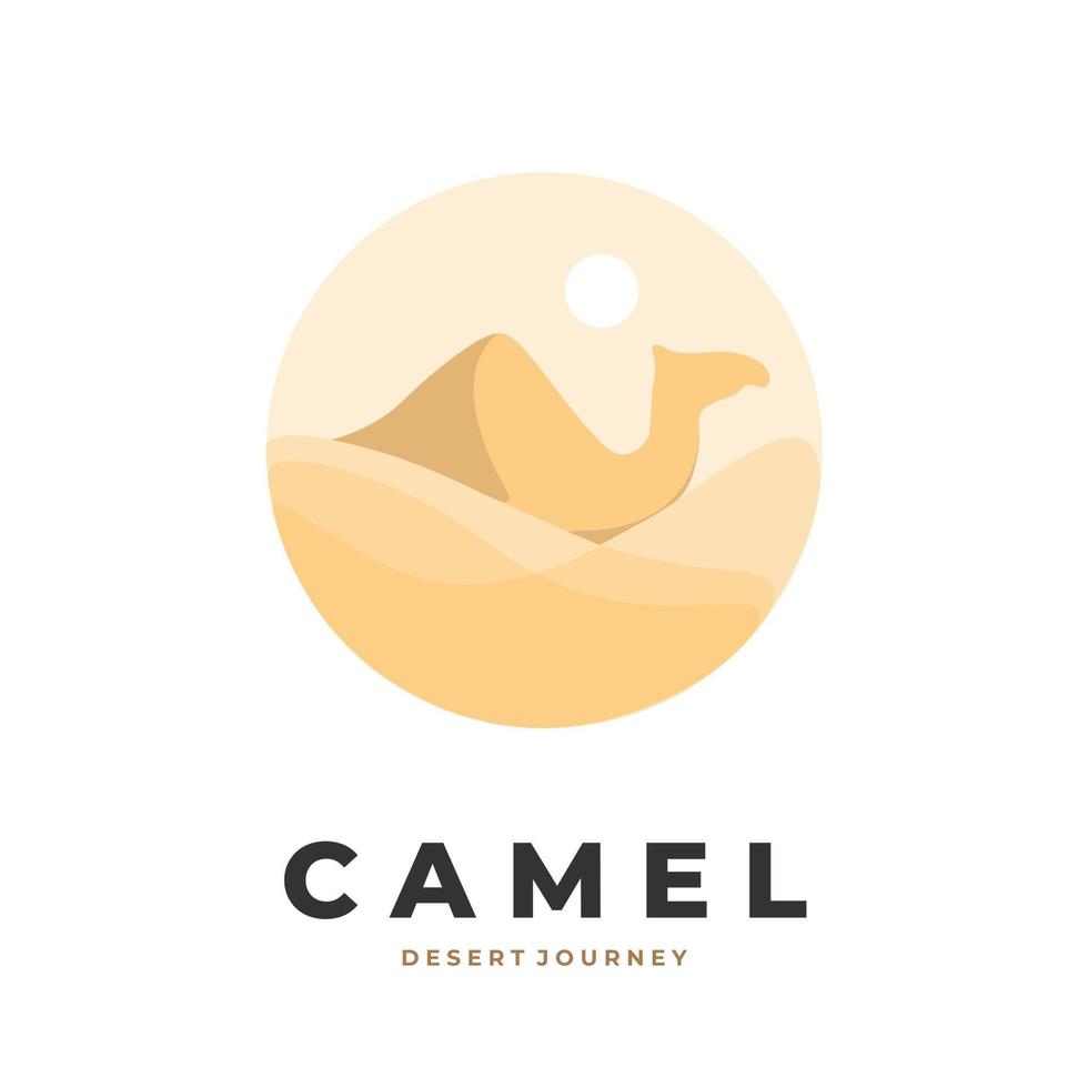 kameel en woestijn berg logo vector