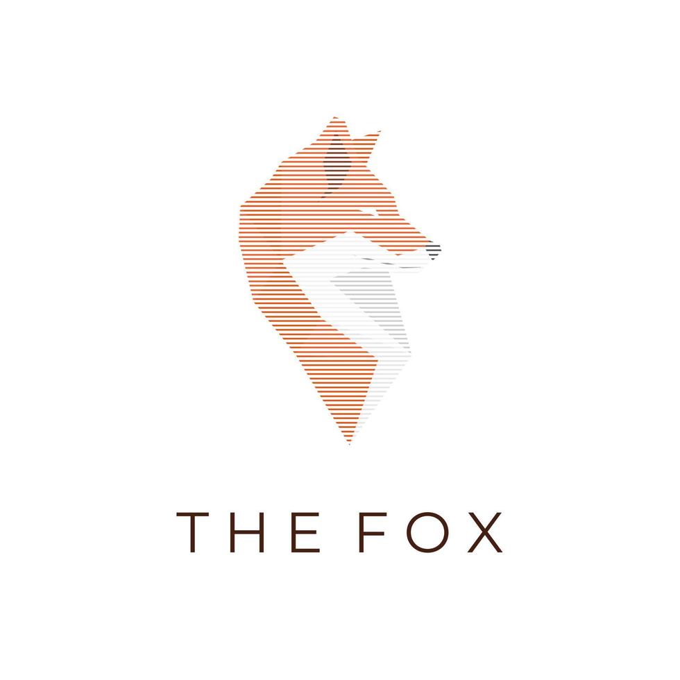 logo afbeelding van lijnen die de kop van een vos vormen vector
