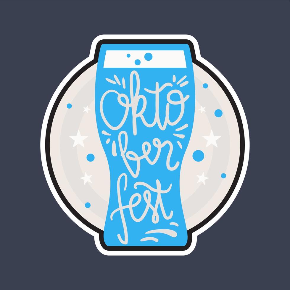 oktoberfest belettering badge vector