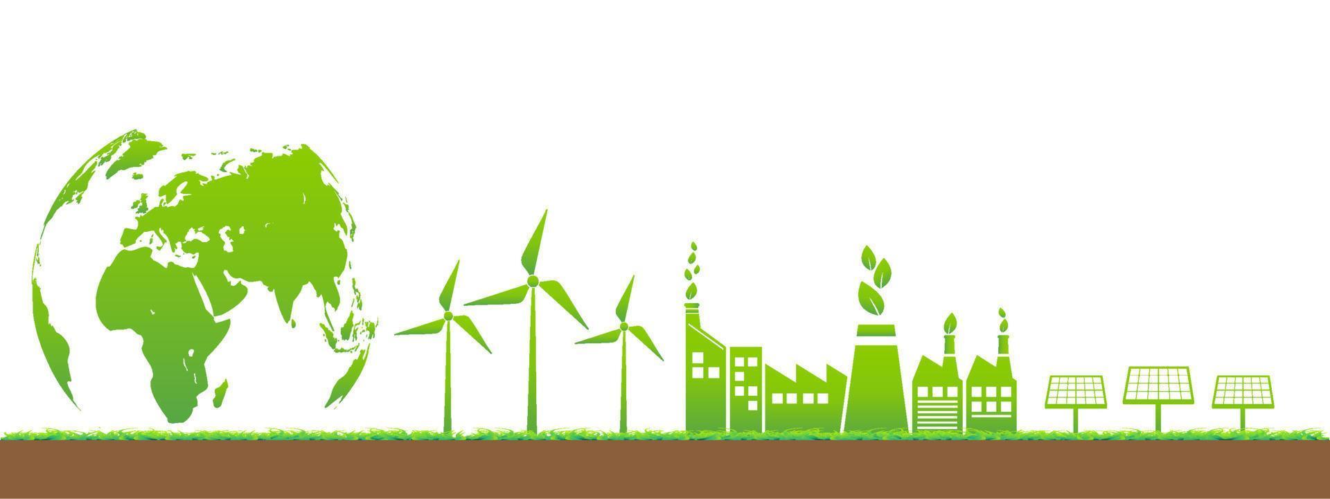 banner eco-vriendelijk, duurzaamheidsontwikkelingsconcept en wereldmilieudag, vectorillustratie vector