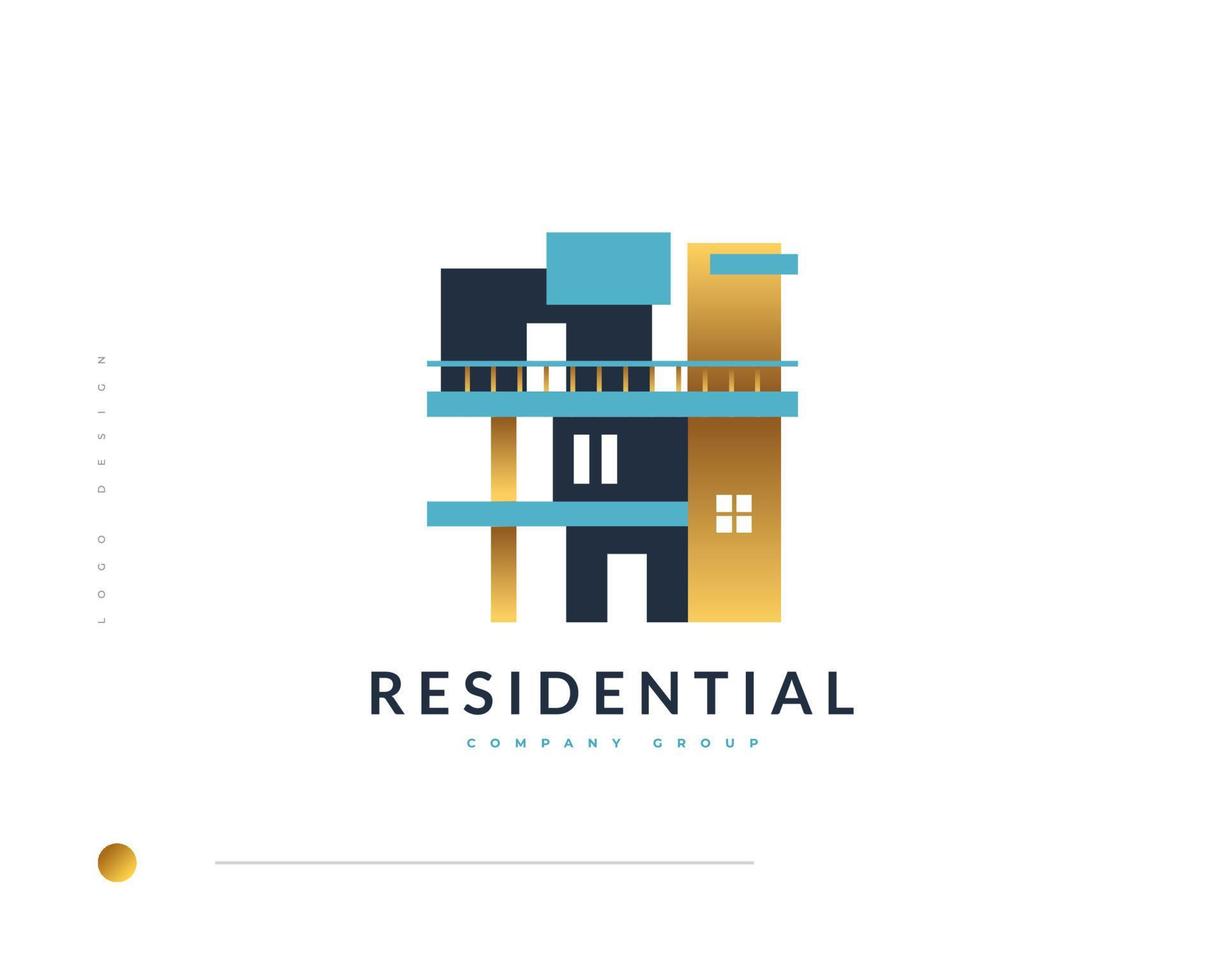 elegant modern en minimalistisch onroerend goed logo-ontwerp. luxe huis logo-ontwerp voor architectuur of bouwbedrijf merkidentiteit vector
