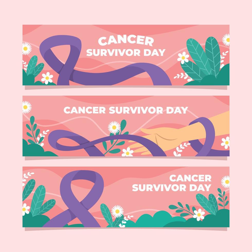 bannerset voor kankeroverlevende dag vector