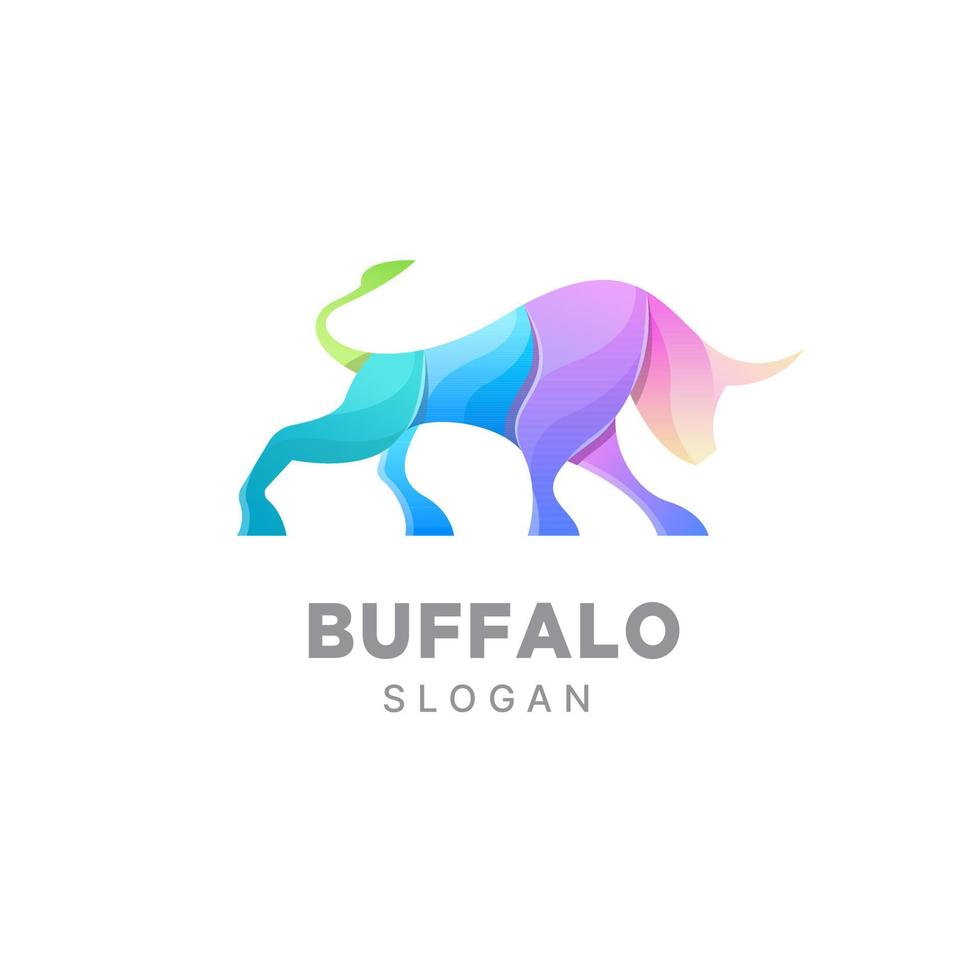 buffel logo ontwerp gradiënt kleurrijke sjabloon vector