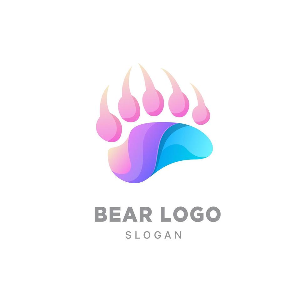 beer logo ontwerp gradiënt kleurrijke sjabloon, schattige panda, teddybeer vector