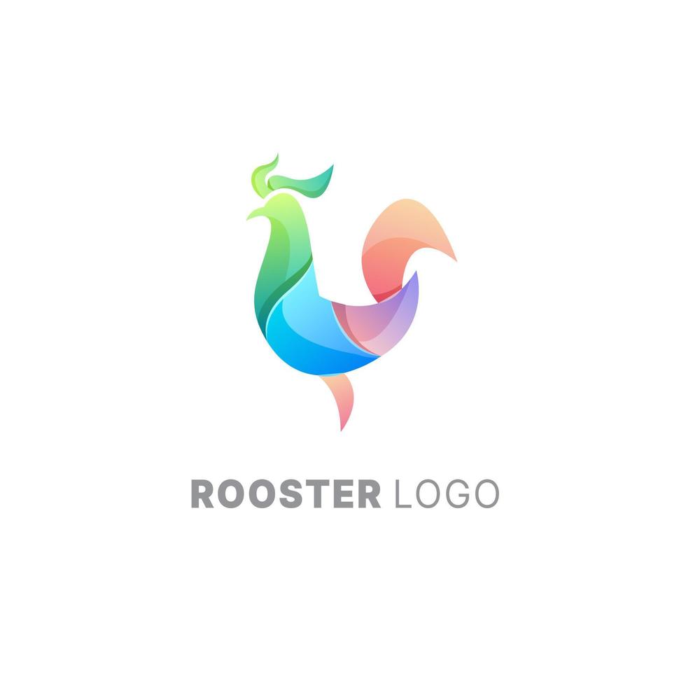 haan logo ontwerp gradiënt kleurrijke sjabloon, kip logo vector
