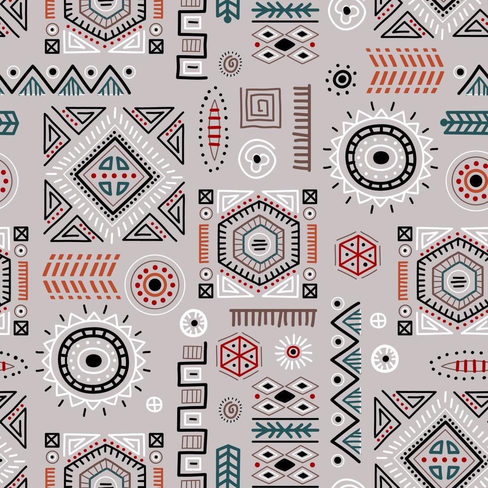 Afrikaanse kunst decoratie patroon tribal geometrische vormen naadloze achtergrond. vector