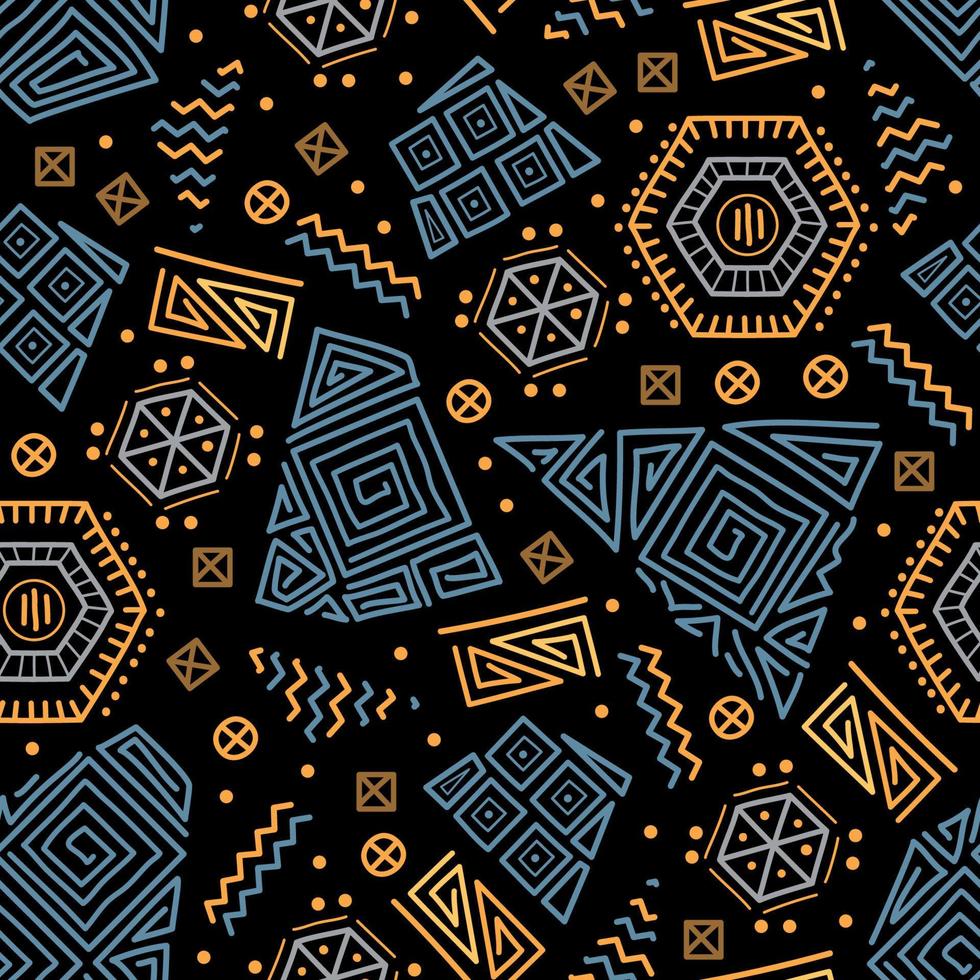 Maya lappendeken naadloos patroon. heldere veelkleurige achtergrond vector