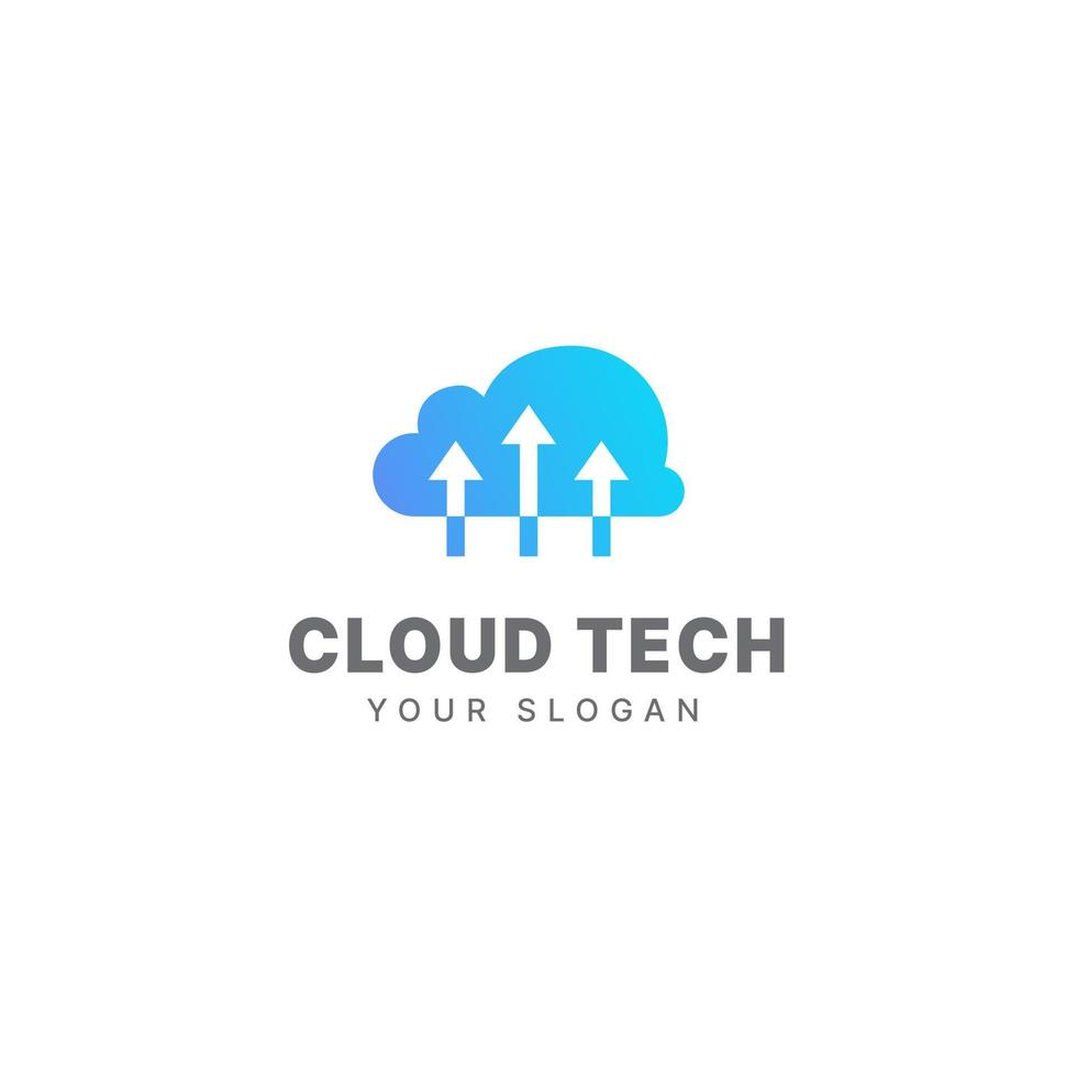 cloud logo ontwerpsjabloon cloud technologie tech logo cloud data vector