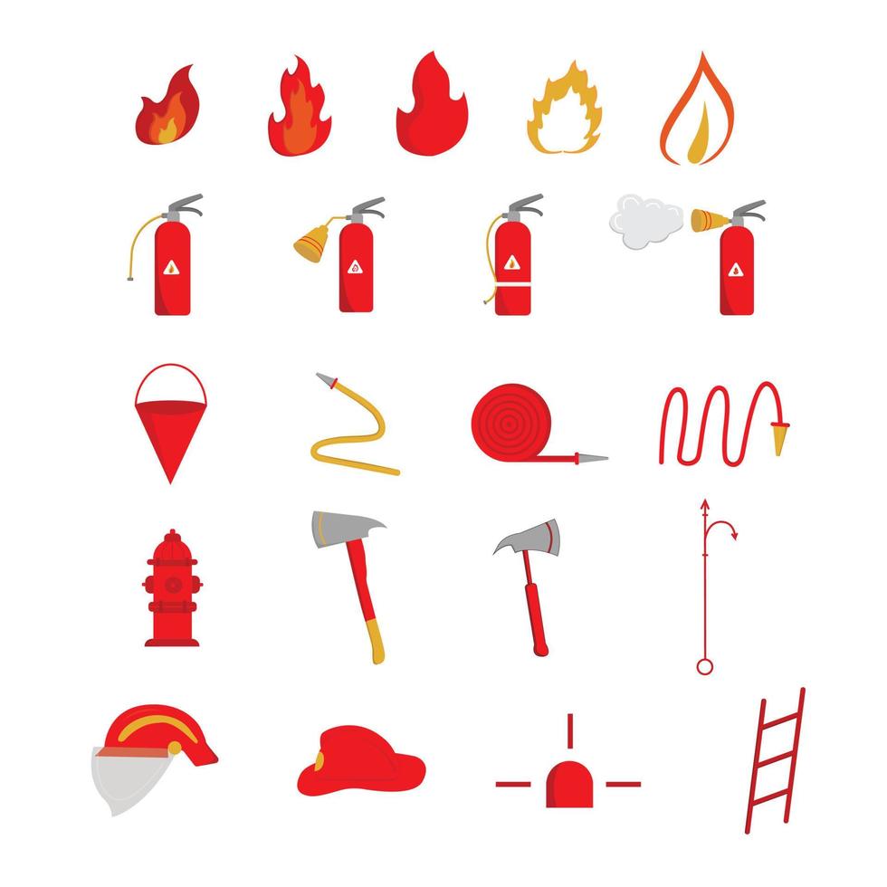 set van brandweerman vector