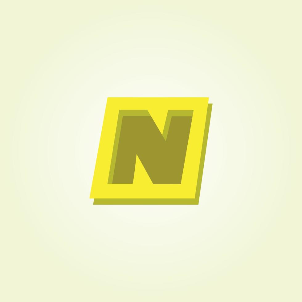 n in vierkante vorm logo-ontwerp vector