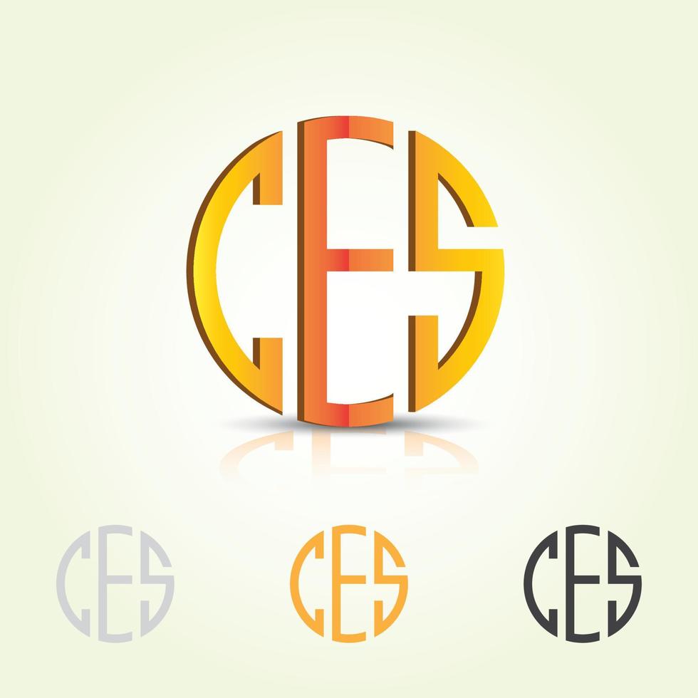 ces circulaire typografie logo ontwerp vector