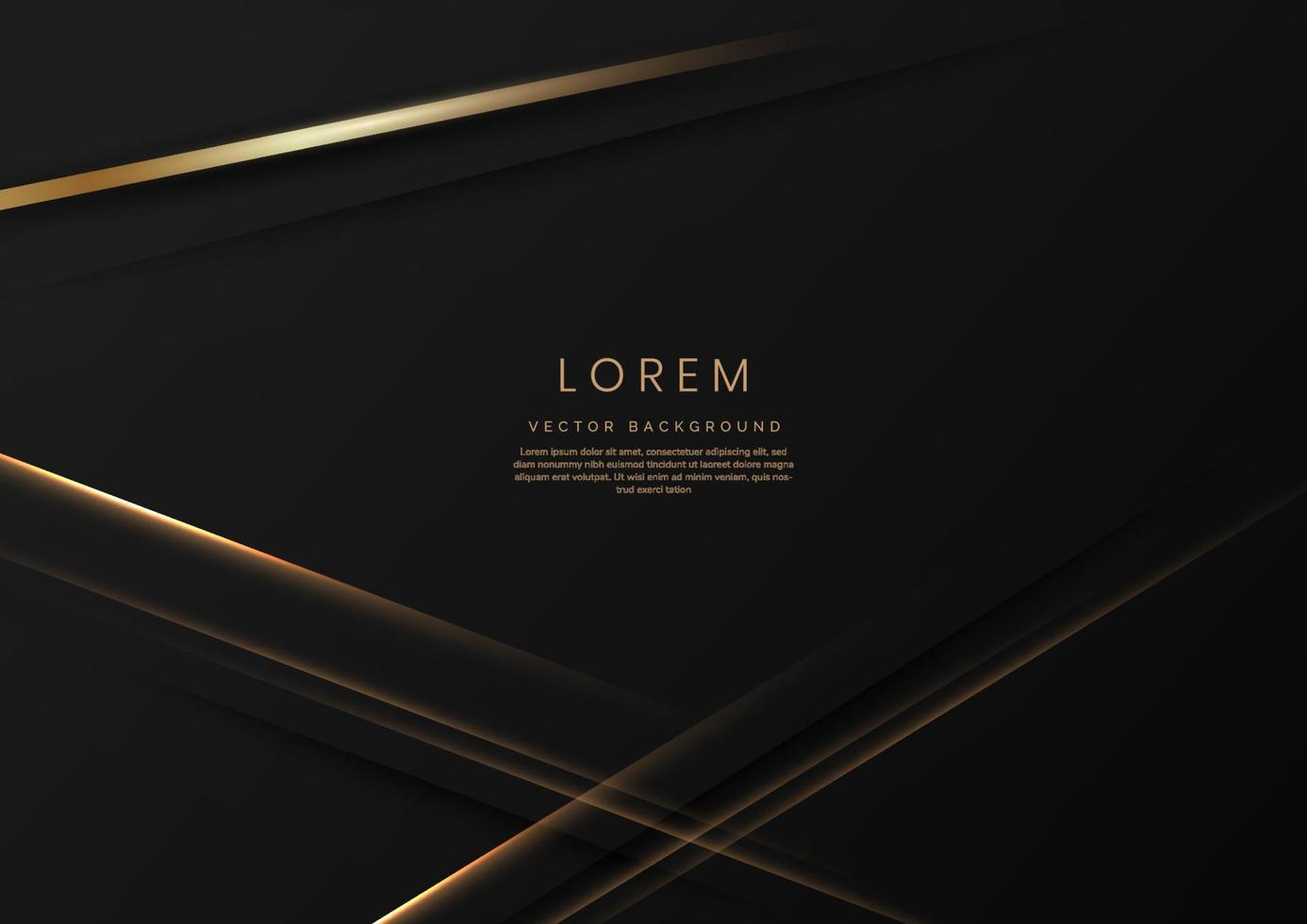 abstracte elegante gouden lijnen diagonaal op zwarte achtergrond. luxe stijl met kopie ruimte voor tekst. vector