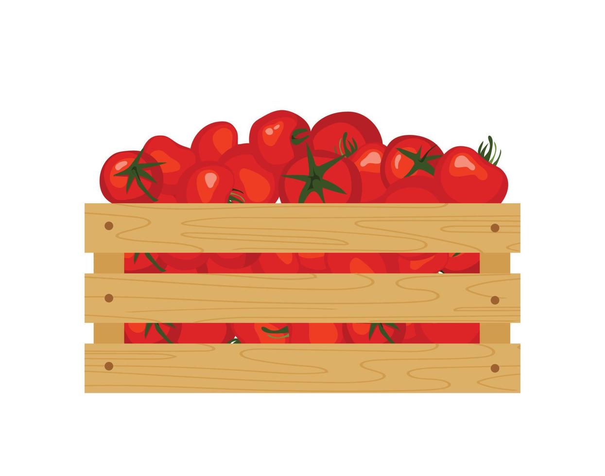 houten kist met tomaten vector