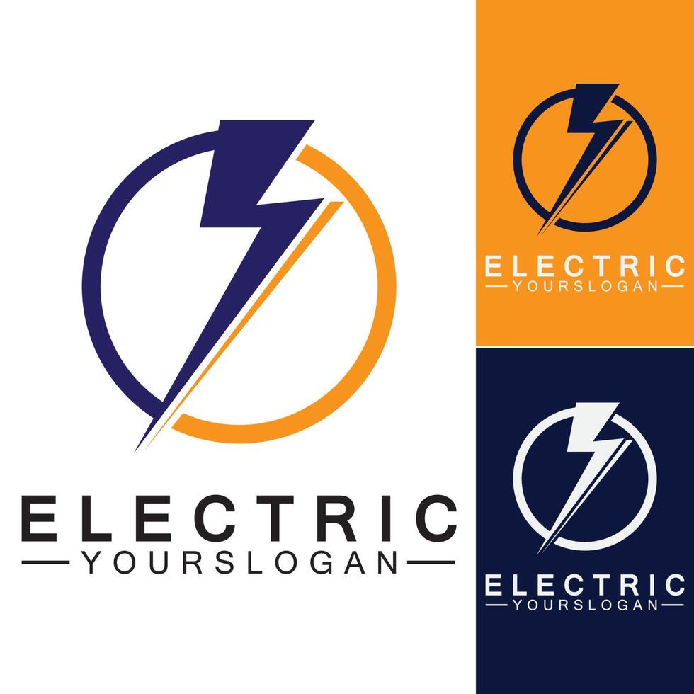 bliksem donderbout elektriciteit logo ontwerpsjabloon vector