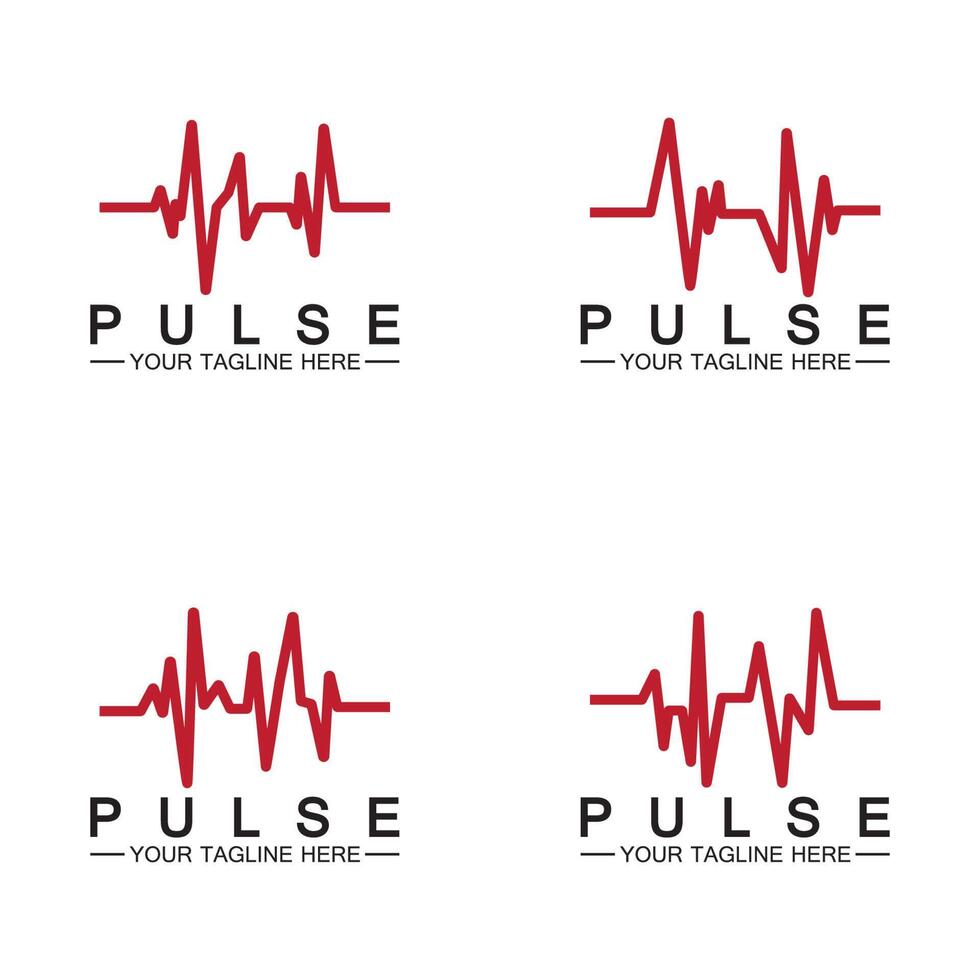 rode puls lijn logo vector pictogram ontwerp