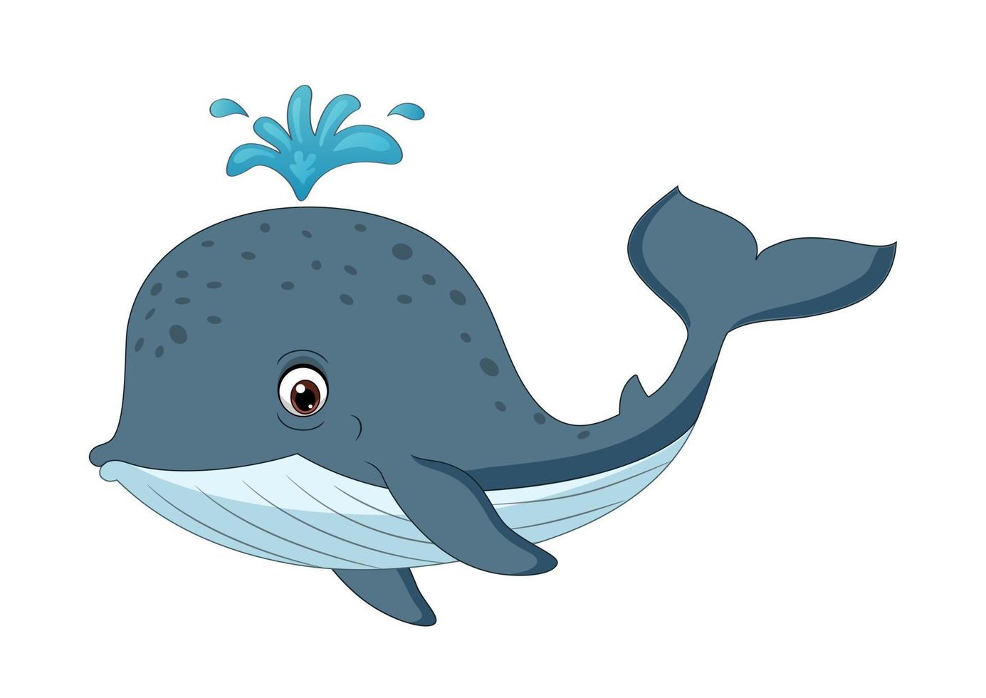 vectorillustratie van cartoon walvis geïsoleerd op een witte achtergrond vector