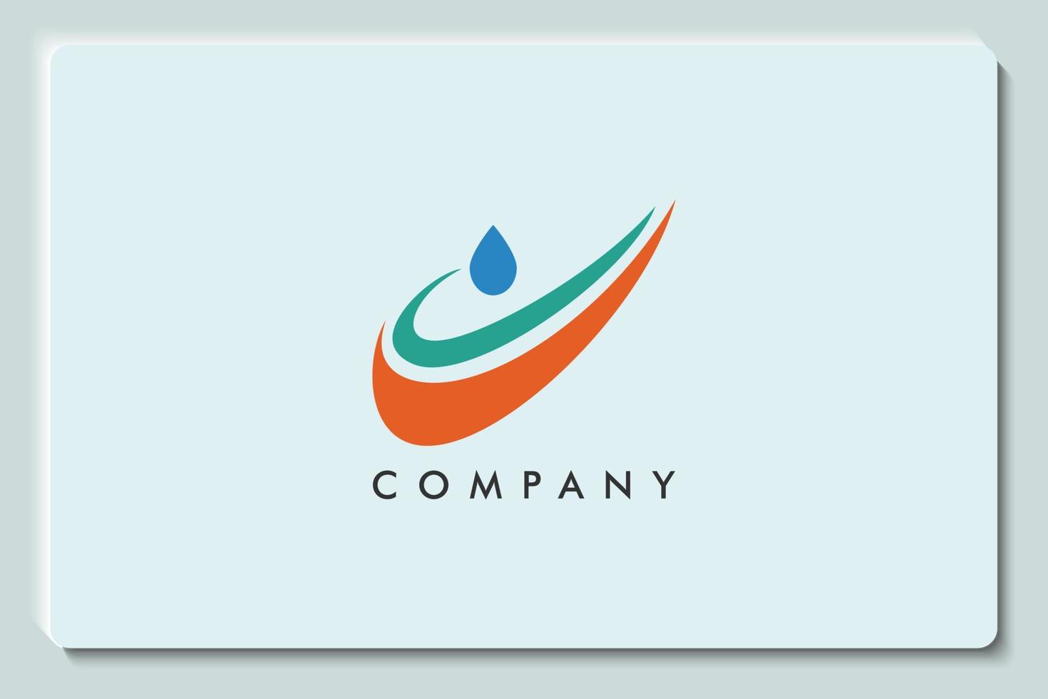 abstracte waterdruppel met rivier swoosh pictogram vector logo sjabloon illustratie ontwerp