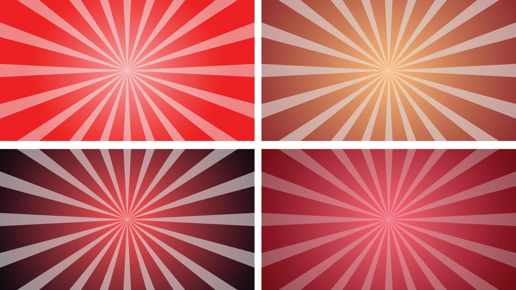eenvoudig rood kleurenzonnestraalpak met gradiënt vectorillustratie als achtergrond. vector