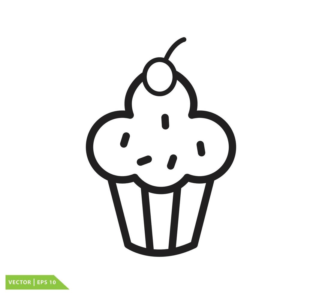 cup cake pictogram vector logo ontwerpsjabloon