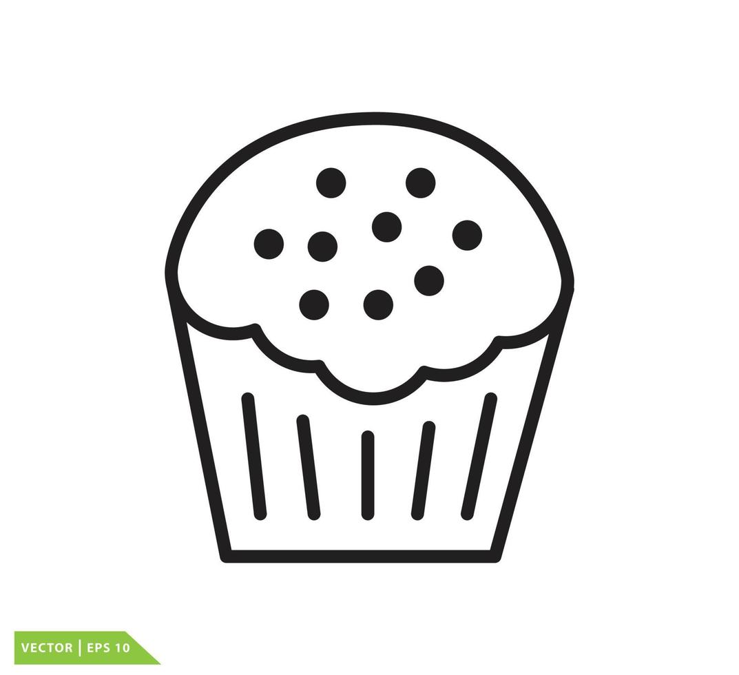 cup cake pictogram vector logo ontwerpsjabloon