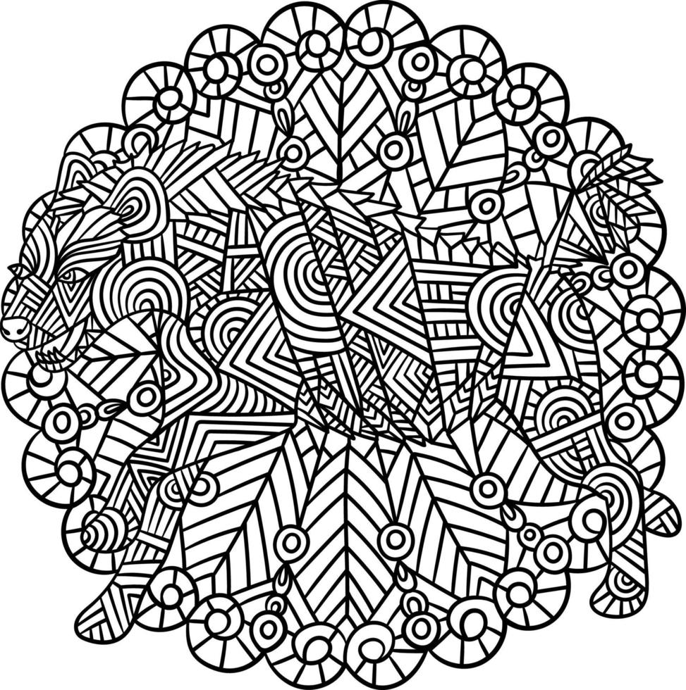 hyena mandala kleurplaten voor volwassenen vector